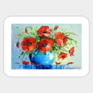 A bouquet of poppies Sticker